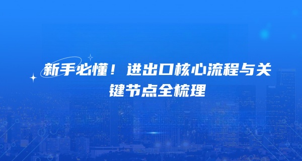 新手必懂！进出口核心流程与关键节点全梳理