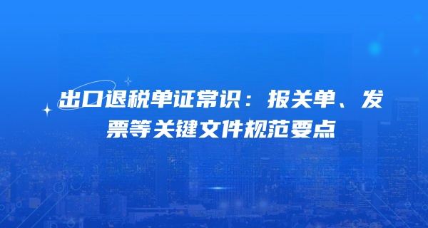 出口退税单证常识：报关单、发票等关键文件规范要点
